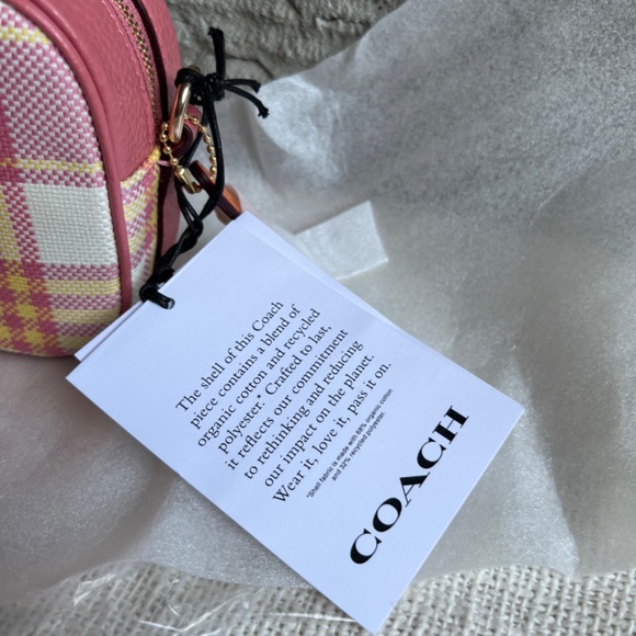 COACH Mini Dempsey Camera Bag With Garden Plaid Print And Coach Patch BRAND NEW - Picture 7 of 8